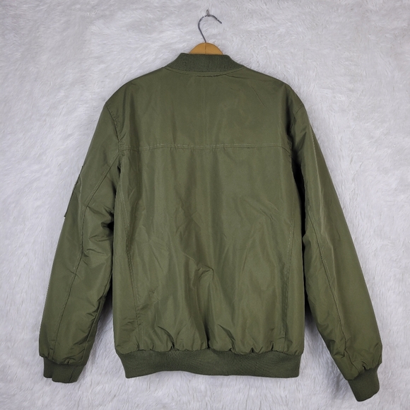 HanTon Bomber Jacket Mens Large Olive Military Green - Picture 5 of 12